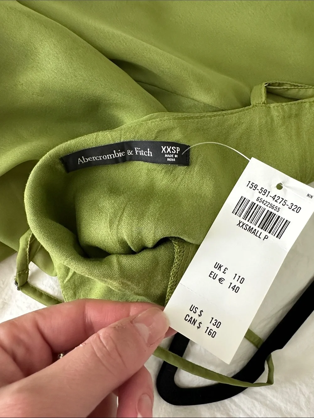 Abercrombie & Fitch Green Maxi Cowl Neck Dress XXSP